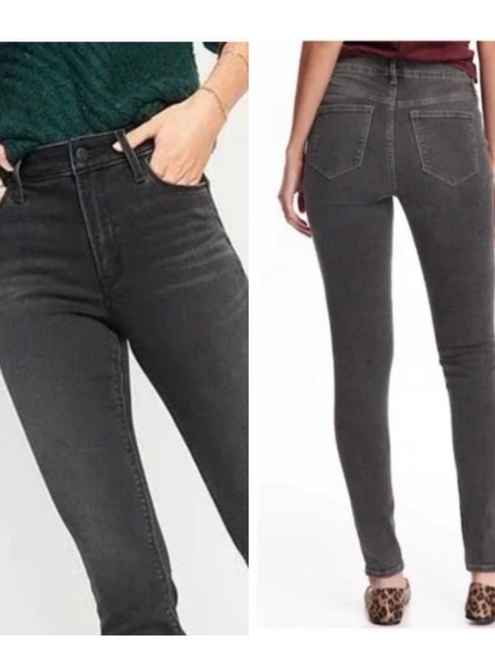 Old Navy Super Skinny Mid Rise- Charcoal Gray good condition Size 8
